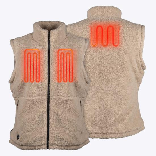 Womens-Heated-Vest-Upland-Sherpa-Coffee-SM